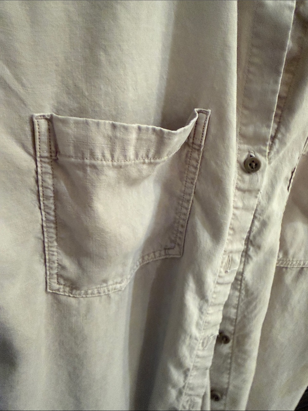 cloth & stone Cream Button-Front Mini Dress with Pocket Detail - Picture 6 of 6